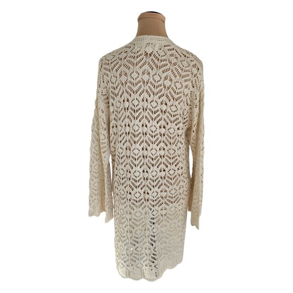 Saltwater LUXE Solana Sweater Crochet Style Open Front Cardigan Sz S - Picture 7 of 11